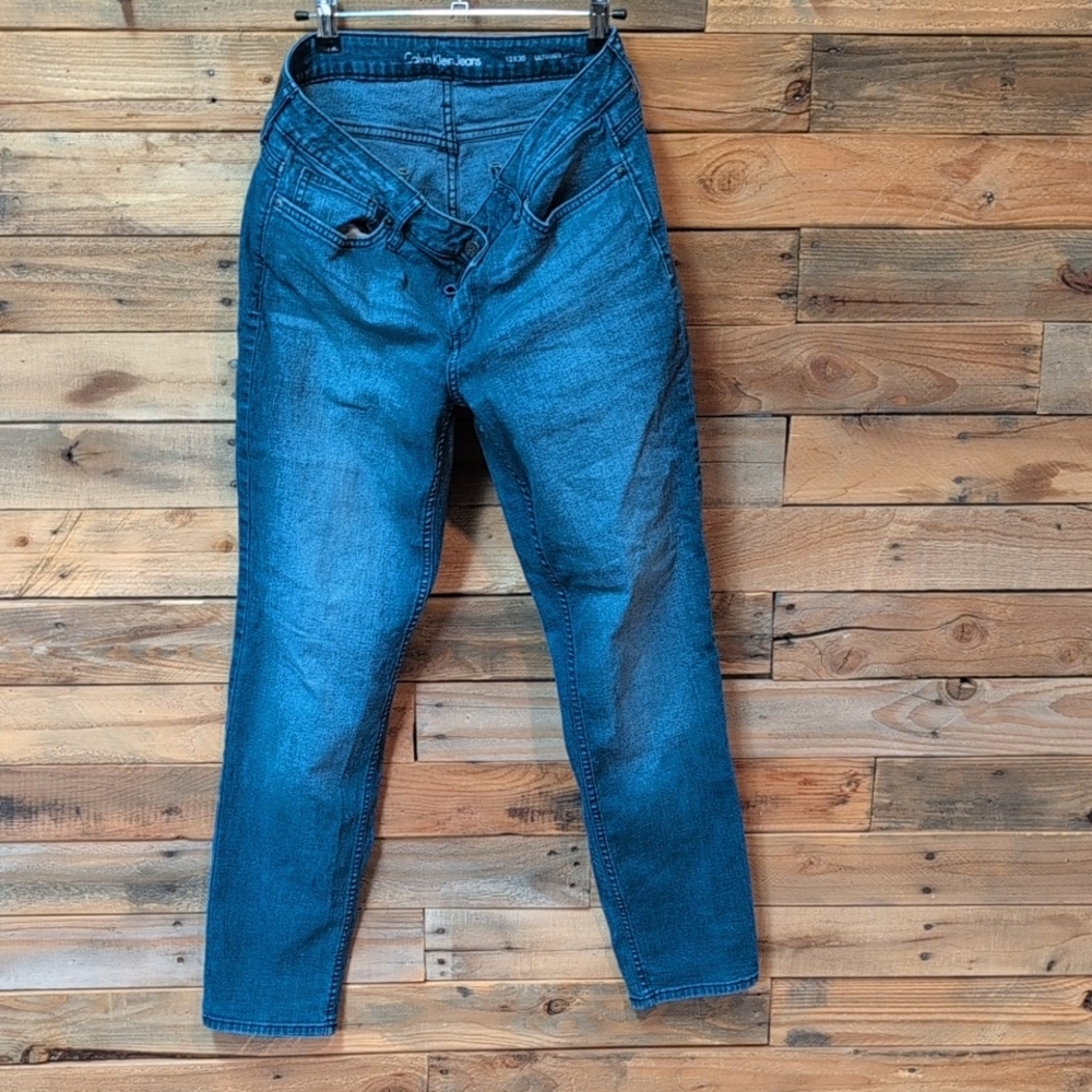 Calvin Klein Jeans Women's Deep Blue Skinny Jeans Size 12x30 Cute Cheap